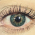 Spring Leaf cosmetic coloured contact lens worn on the eye (zero power)