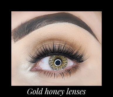 Gold Honey Cosmetic YEARLY Coloured Contact Lenses - MuaShamaila