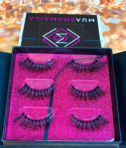 Party Wear 3 Pairs Vegan Eyelashes - MuaShamaila