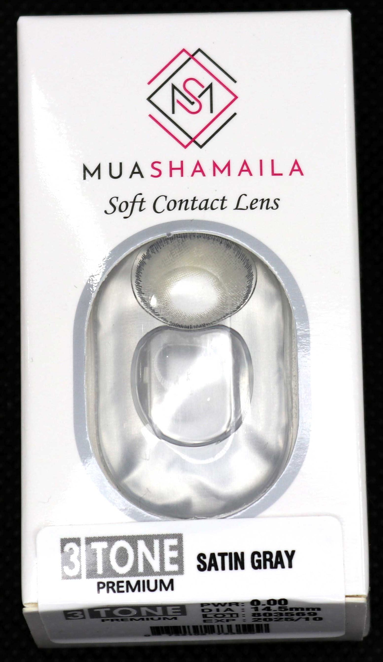 Satin Gray YEARLY Cosmetic Coloured Contact Lenses - MuaShamaila